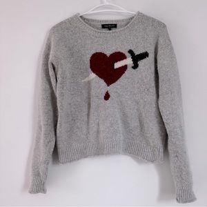 TALULA Heart and Dagger Angora Sweater